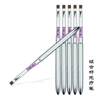 Penna per pittura con pennello acrilico per nail art con tubo in rame