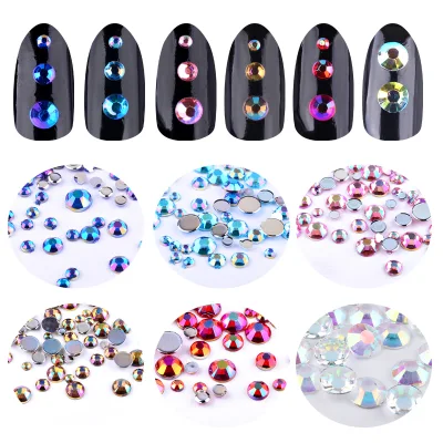 Ab colorato nail art strass 3D piccoli glitter decorazioni per unghie
