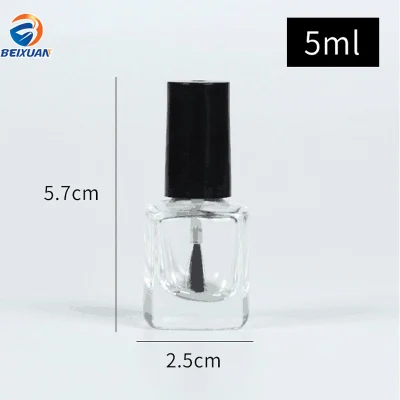 Contenitore per nail art portatile con pennello piccolo portatile in vetro vuoto popolare all'ingrosso da 5 ml con Multi